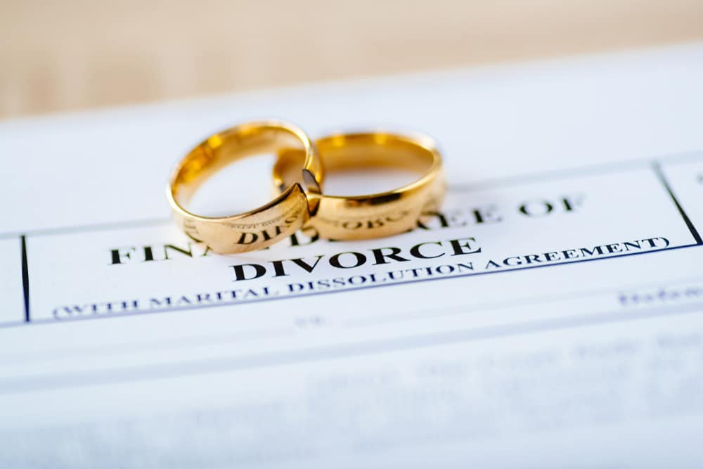Two Broken Wedding Rings After Divorce Proceedings